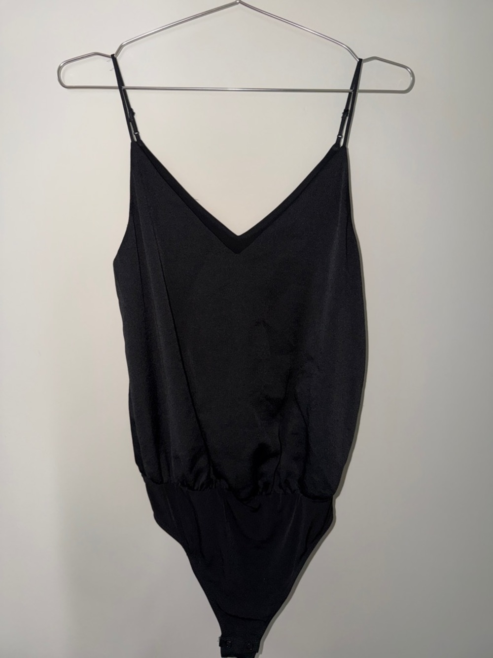 Express Black V-Neck Bodysuit with Adjustable Straps